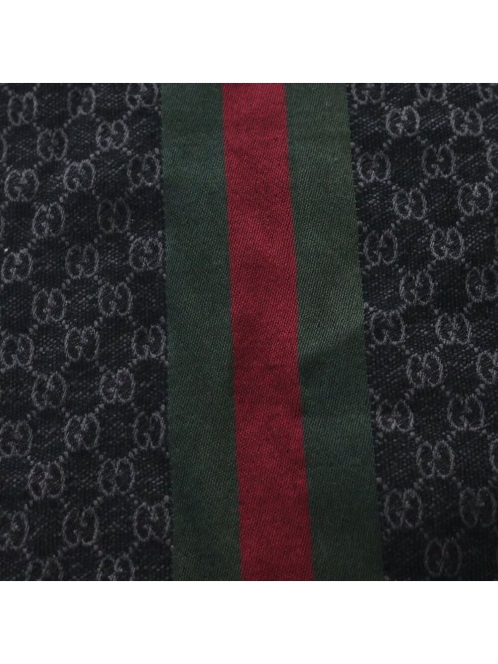Gucci Sherry Line GG All Over Pattern Jacquard Silk Pretend Scarf Black - Picture 2 of 6